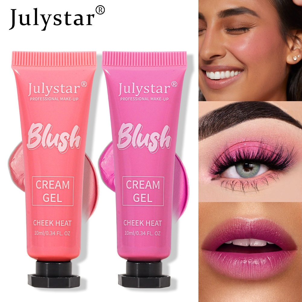 Cross-border beauty multi-color matte expansion color blush cream natural fine shimmer highlight repair face six color rouge blush wholesale