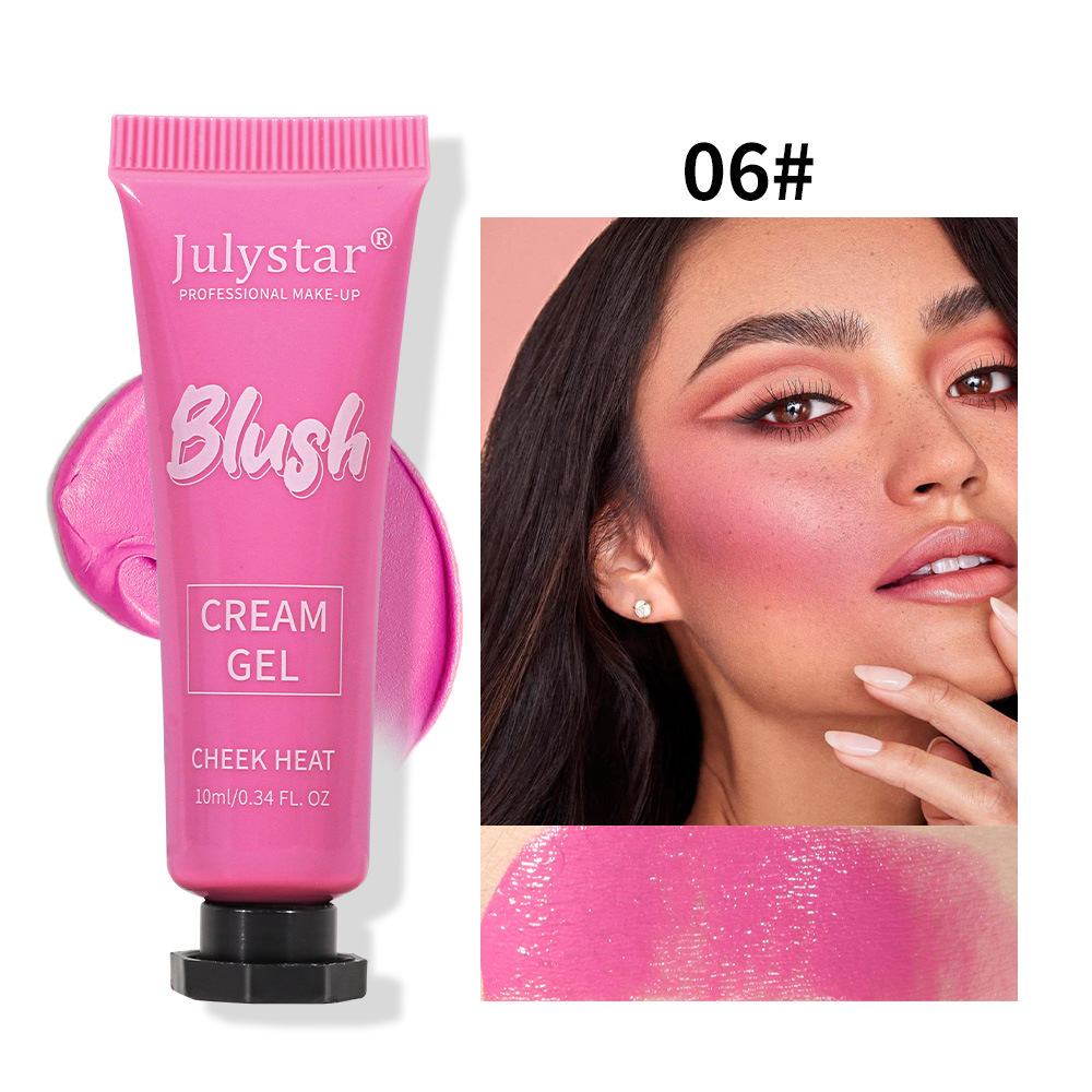 Cross-border beauty multi-color matte expansion color blush cream natural fine shimmer highlight repair face six color rouge blush wholesale