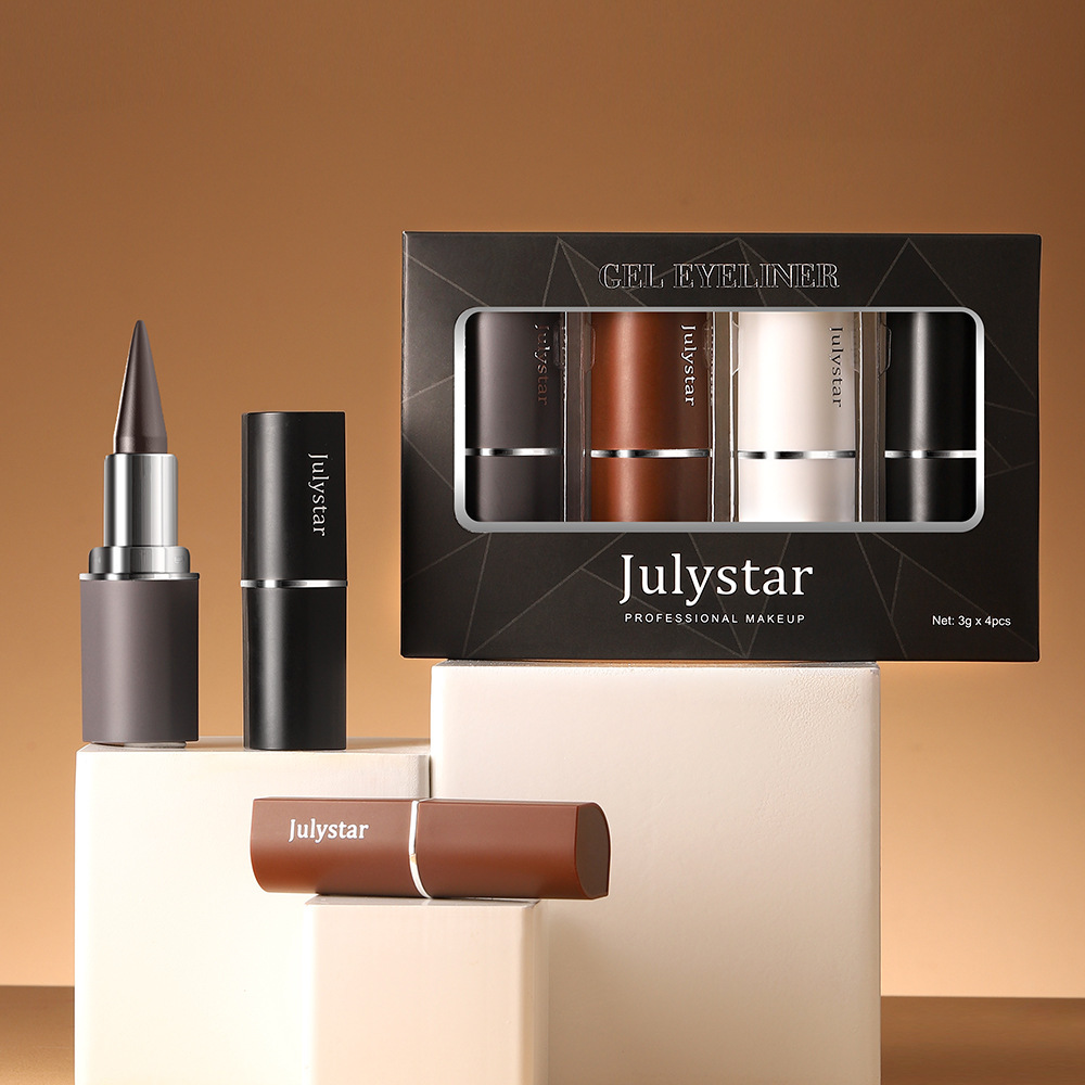 Cross-border hot-selling 4-color eyeliner set cool black natural long-lasting waterproof quick-drying matte eyeliner Eyeliner