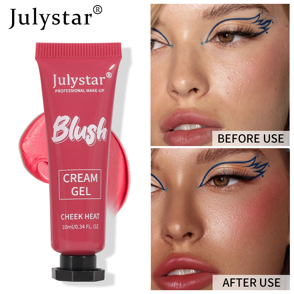 Cross-border beauty multi-color matte expansion color blush cream natural fine shimmer highlight repair face six color rouge blush wholesale