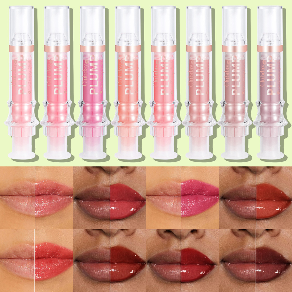 Clubday Amazon's hot-selling moisturizing mirror lip oil water gloss plump lip needle tube lip glaze makeup