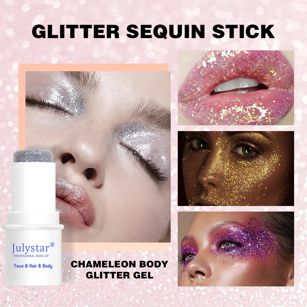 Cross-border makeup glitter eye shadow stick stage makeup face glitter popular eye shadow beauty makeup colorful body glitter stick