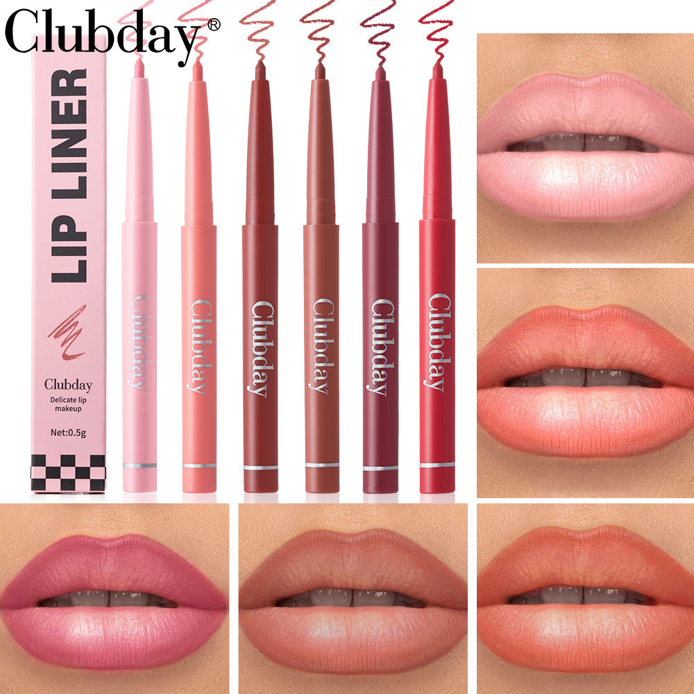 Clubday matte nude lip liner cross-border hot sale long-lasting waterproof rotating lipstick pen wholesale