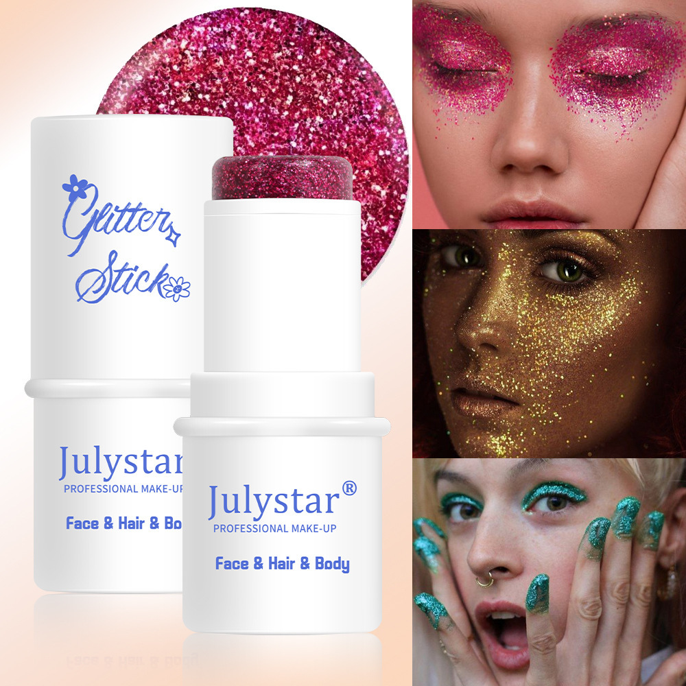 Cross-border makeup glitter eye shadow stick stage makeup face glitter popular eye shadow beauty makeup colorful body glitter stick