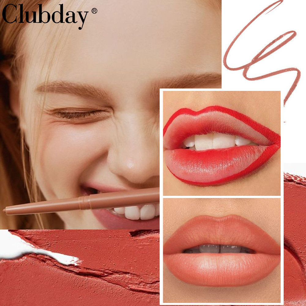 Clubday matte nude lip liner cross-border hot sale long-lasting waterproof rotating lipstick pen wholesale