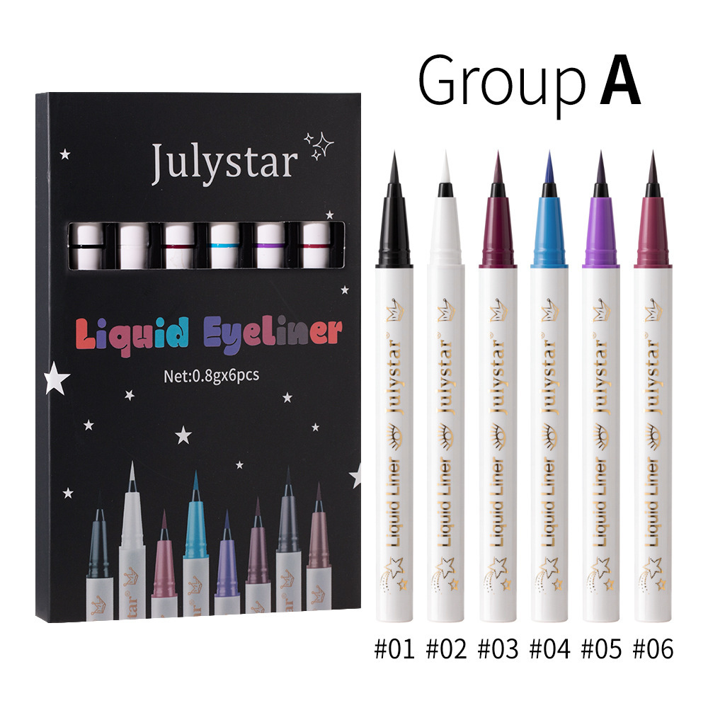 Julystar long-lasting waterproof eyeliner 6-piece set wholesale