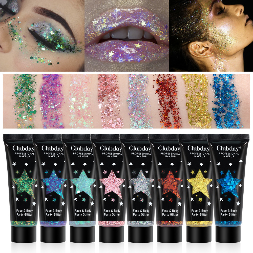 Cross-border makeup hot-selling gel liquid glitter body eyeshadow foreign trade Christmas makeup chameleon eyeshadow