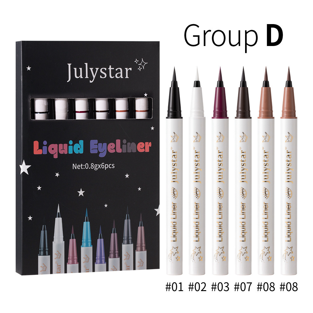 Julystar long-lasting waterproof eyeliner 6-piece set wholesale