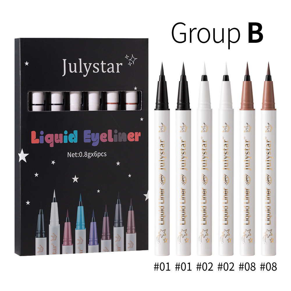 Julystar long-lasting waterproof eyeliner 6-piece set wholesale