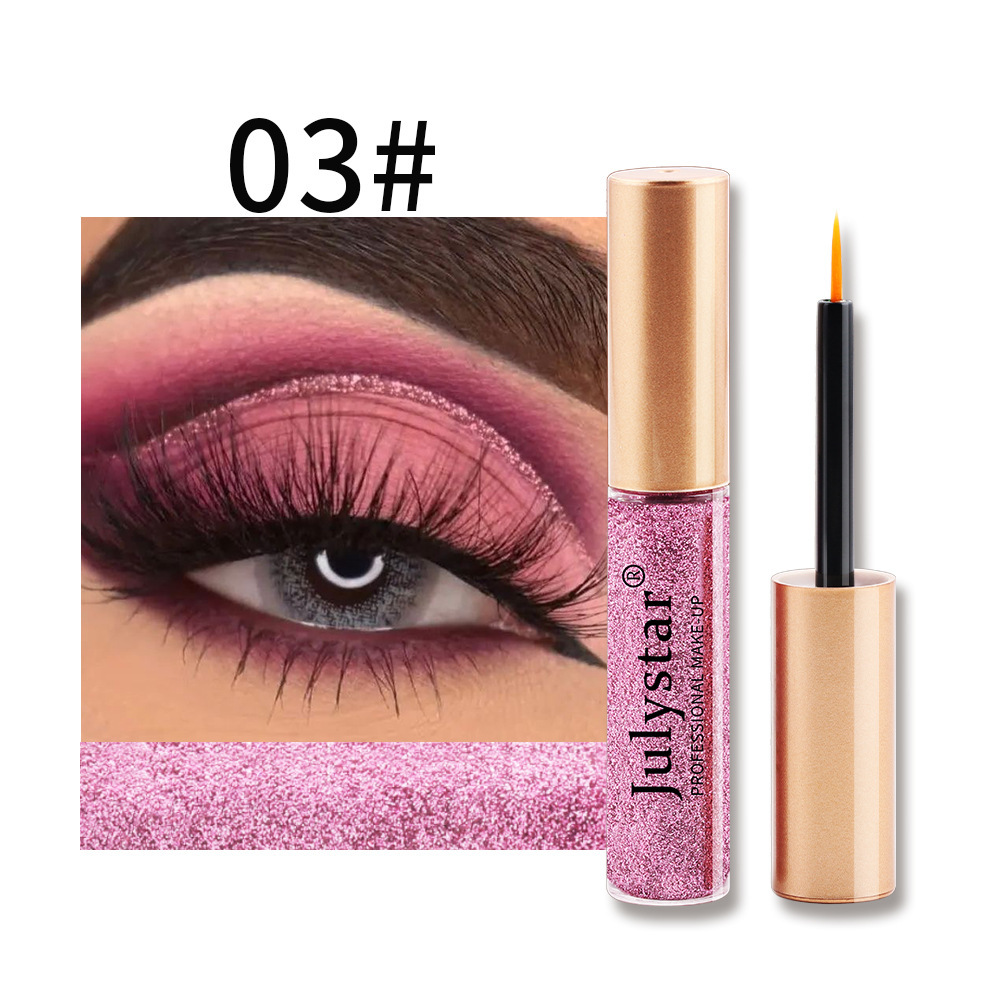 Cross-border eyeliner color eyeliner pearlescent eyeliner foreign trade liquid eyeliner pen waterproof and oil-proof wholesale eyeshadow