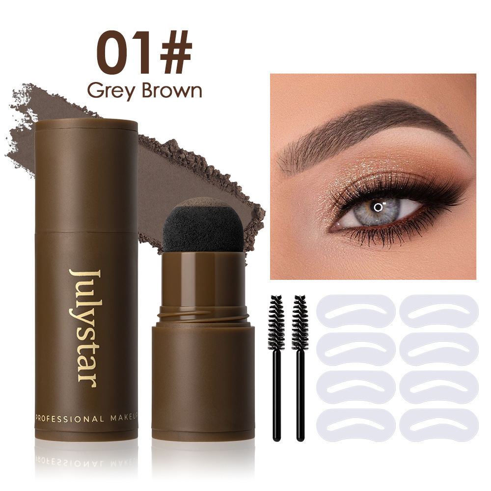 Julystar cross-border new product four-color eyebrow powder natural and delicate three-dimensional waterproof and sweat-proof long-lasting eyebrow powder set wholesale