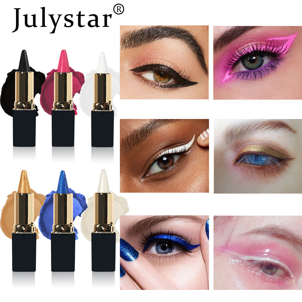Julystar's new rich and colorful natural waterproof eyeliner pen is easy to color, quick-drying and long-lasting moisturizing eyeliner