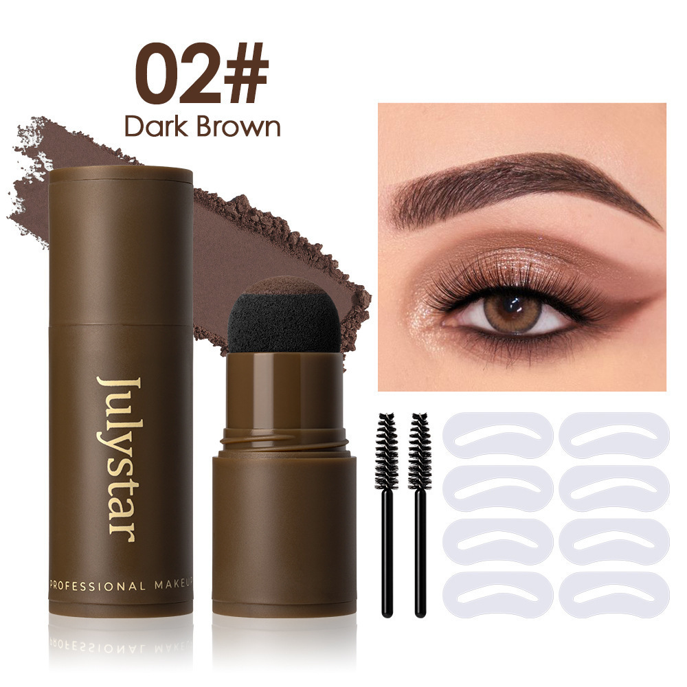 Julystar cross-border new product four-color eyebrow powder natural and delicate three-dimensional waterproof and sweat-proof long-lasting eyebrow powder set wholesale