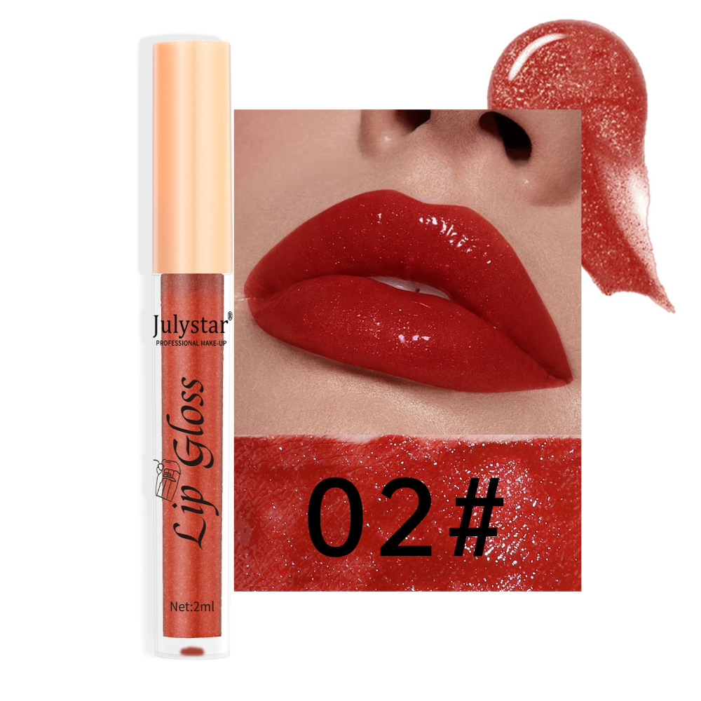 Cross-border cosmetics lip 8-color pearlescent lip gloss European and American lip and cheek dual-use lipstick easy to color non-stick lip glaze hot sale