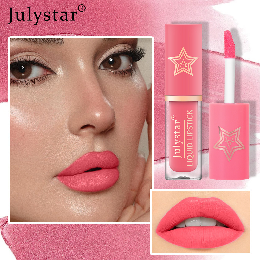 Cross-border makeup lip and cheek dual-use matte lip glaze set natural long-lasting non-fading non-stick matte lipstick wholesale