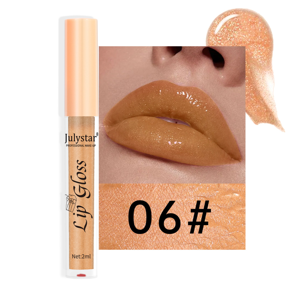 Cross-border cosmetics lip 8-color pearlescent lip gloss European and American lip and cheek dual-use lipstick easy to color non-stick lip glaze hot sale