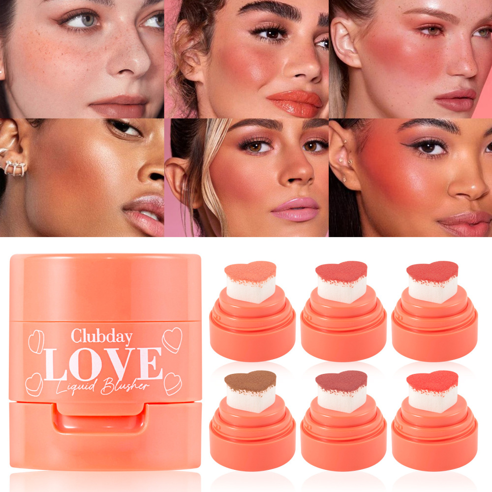 Clubday hot-selling cheek contouring stamp blush natural three-dimensional nude sun-red rouge cross-border cosmetics wholesale