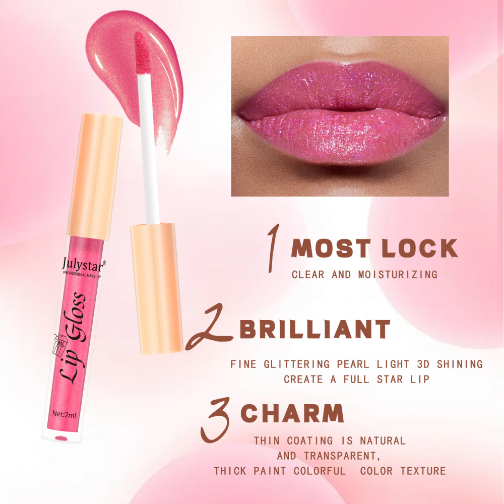 Cross-border cosmetics lip 8-color pearlescent lip gloss European and American lip and cheek dual-use lipstick easy to color non-stick lip glaze hot sale