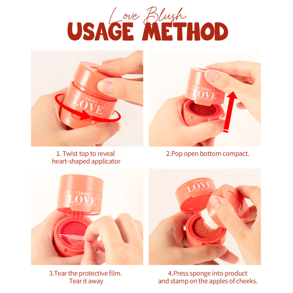 Clubday hot-selling cheek contouring stamp blush natural three-dimensional nude sun-red rouge cross-border cosmetics wholesale