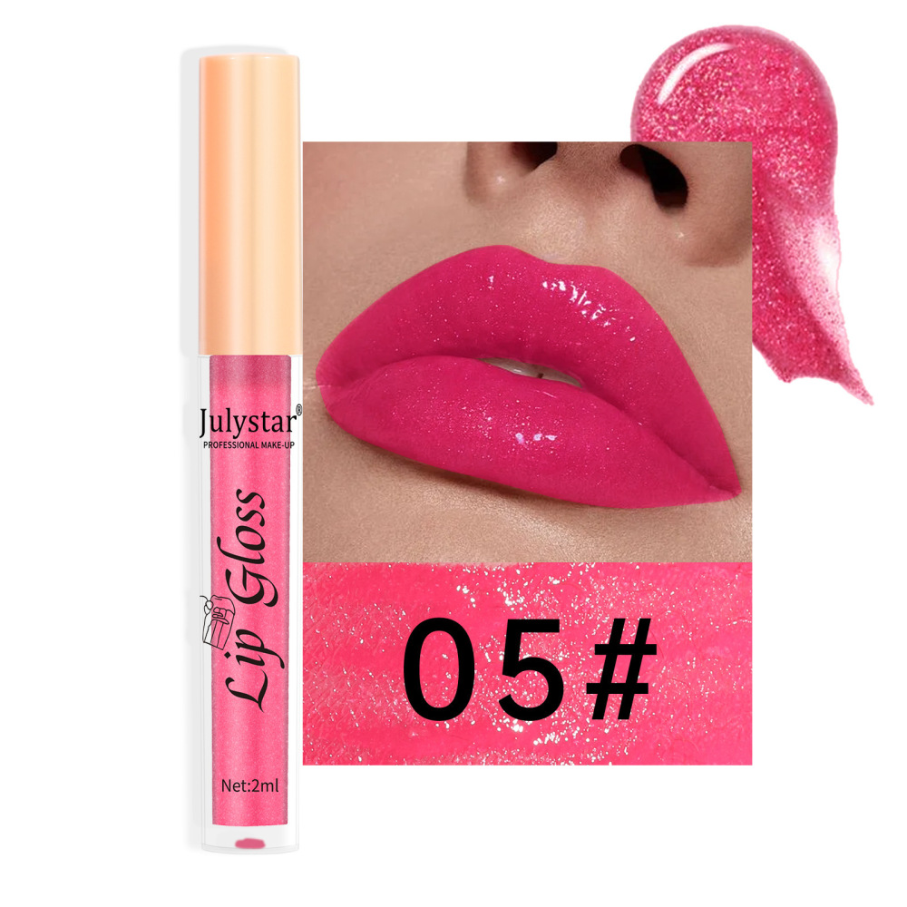 Cross-border cosmetics lip 8-color pearlescent lip gloss European and American lip and cheek dual-use lipstick easy to color non-stick lip glaze hot sale