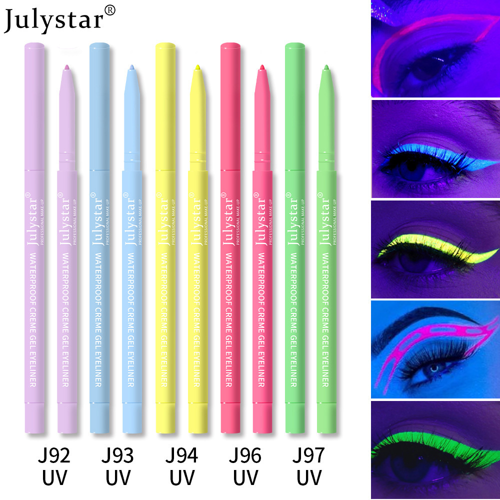 Julystar Color UV Fluorescent Eyeliner Gel Pencil Waterproof and Oil-proof Non-smudge Pearlescent Eyeliner Pencil Cross-border Beauty