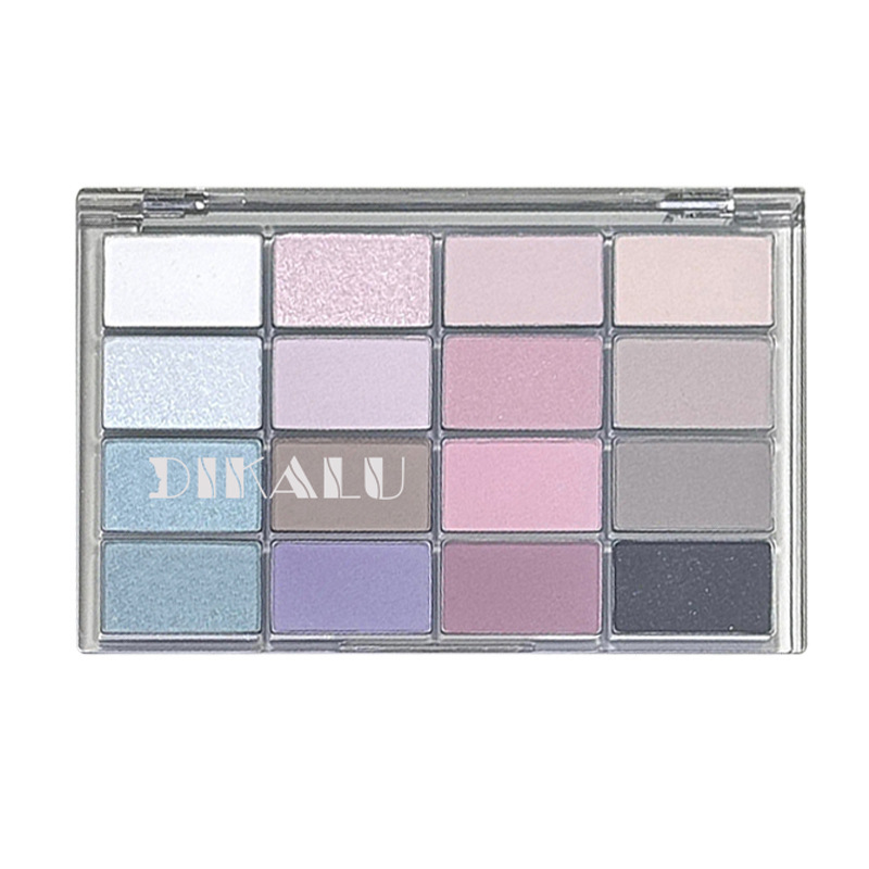 DIKALU Ice Blue Olive Skin's 16-Color Eyeshadow Palette New Color 13 Blue-Purple Nose Shadow Blush Earth Color