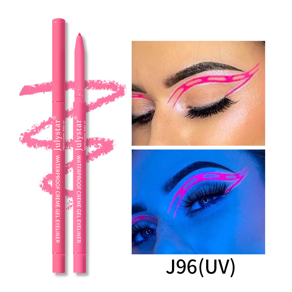 Julystar Color UV Fluorescent Eyeliner Gel Pencil Waterproof and Oil-proof Non-smudge Pearlescent Eyeliner Pencil Cross-border Beauty