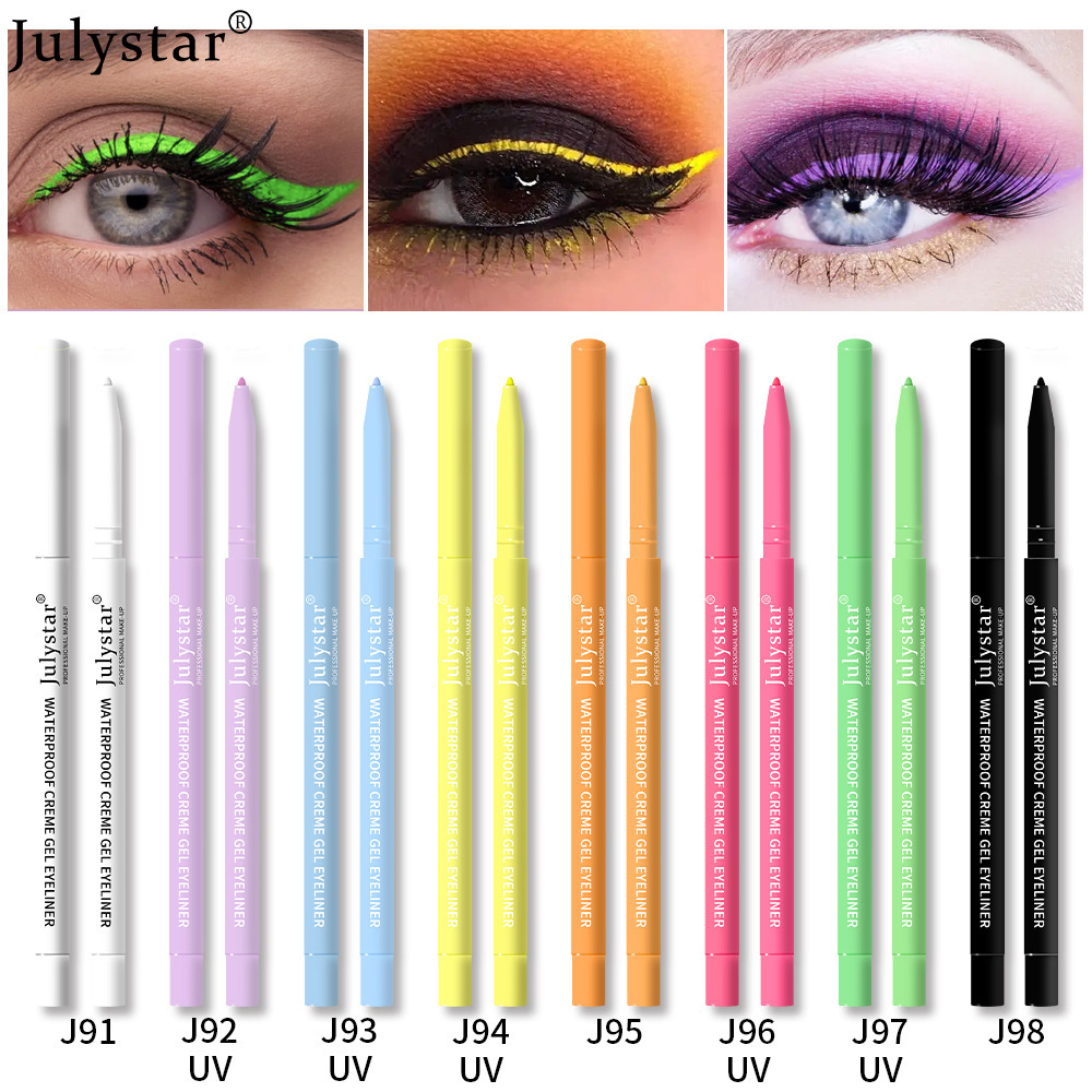 Julystar Color UV Fluorescent Eyeliner Gel Pencil Waterproof and Oil-proof Non-smudge Pearlescent Eyeliner Pencil Cross-border Beauty