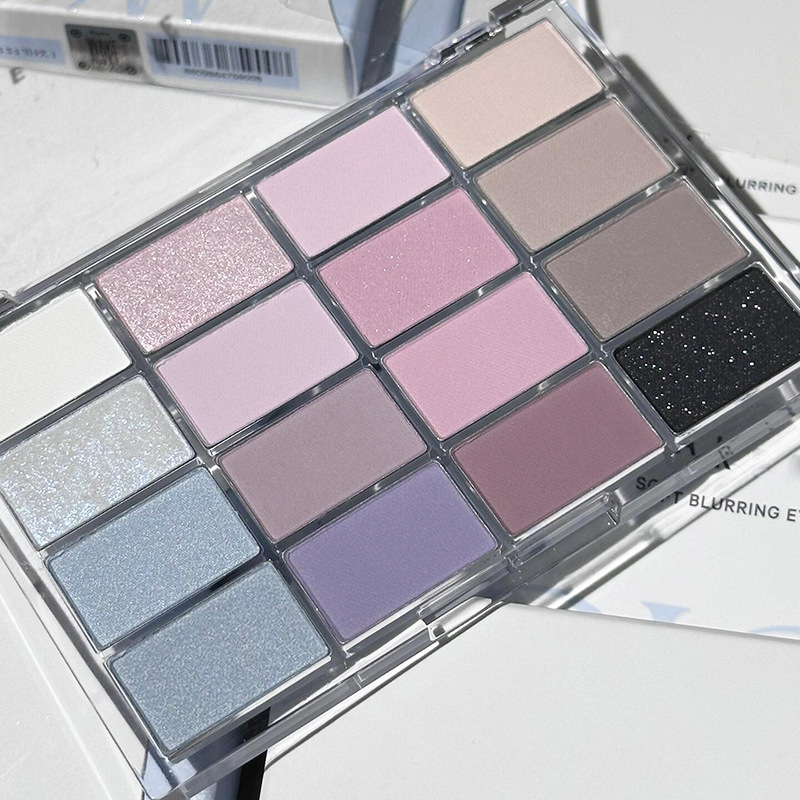 DIKALU Ice Blue Olive Skin's 16-Color Eyeshadow Palette New Color 13 Blue-Purple Nose Shadow Blush Earth Color