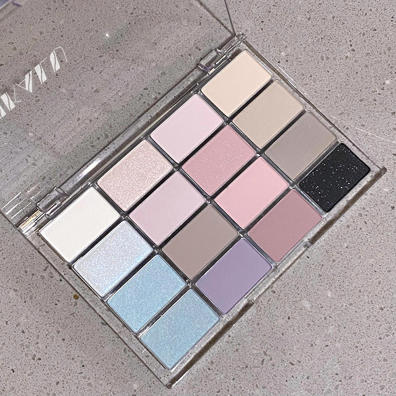DIKALU Ice Blue Olive Skin's 16-Color Eyeshadow Palette New Color 13 Blue-Purple Nose Shadow Blush Earth Color