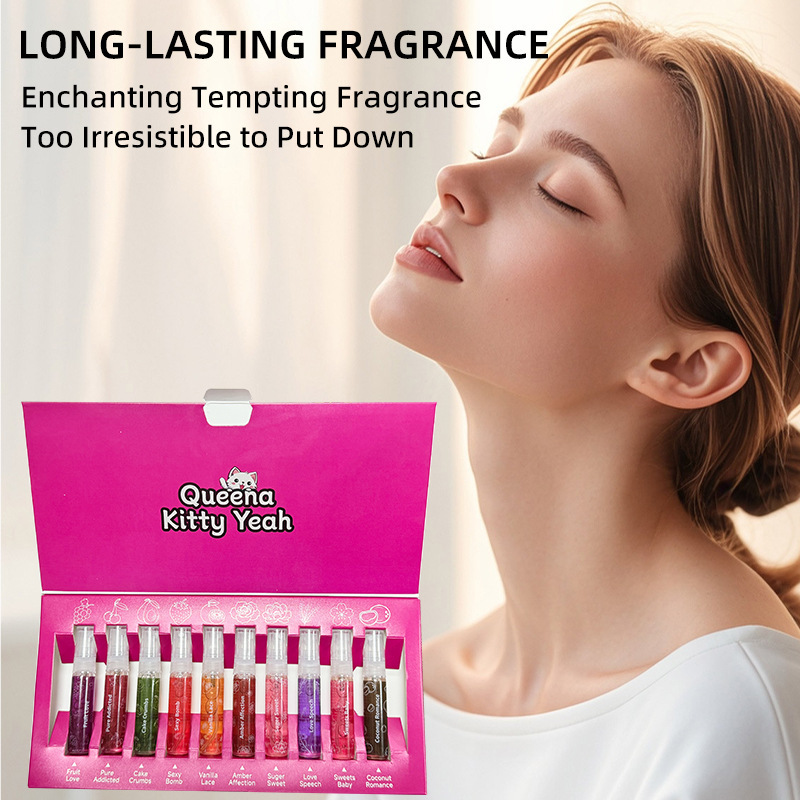 New cross-border alcohol-free perfume pink gift box Amazon hot seller 10 kinds of fragrance multiple experience foreign trade perfume