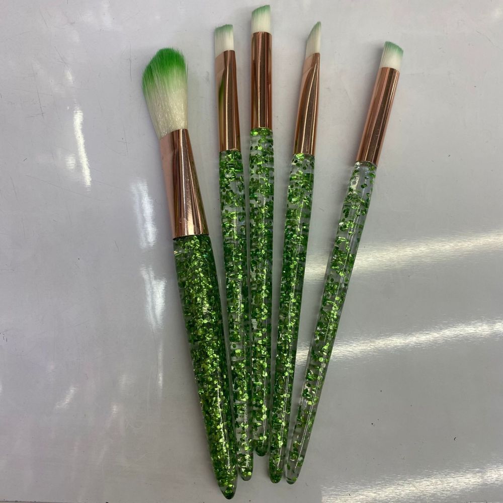 5支装ins全套化妆刷套装炫彩鎏金沙晶钻彩妆工具超软毛刷水晶杆