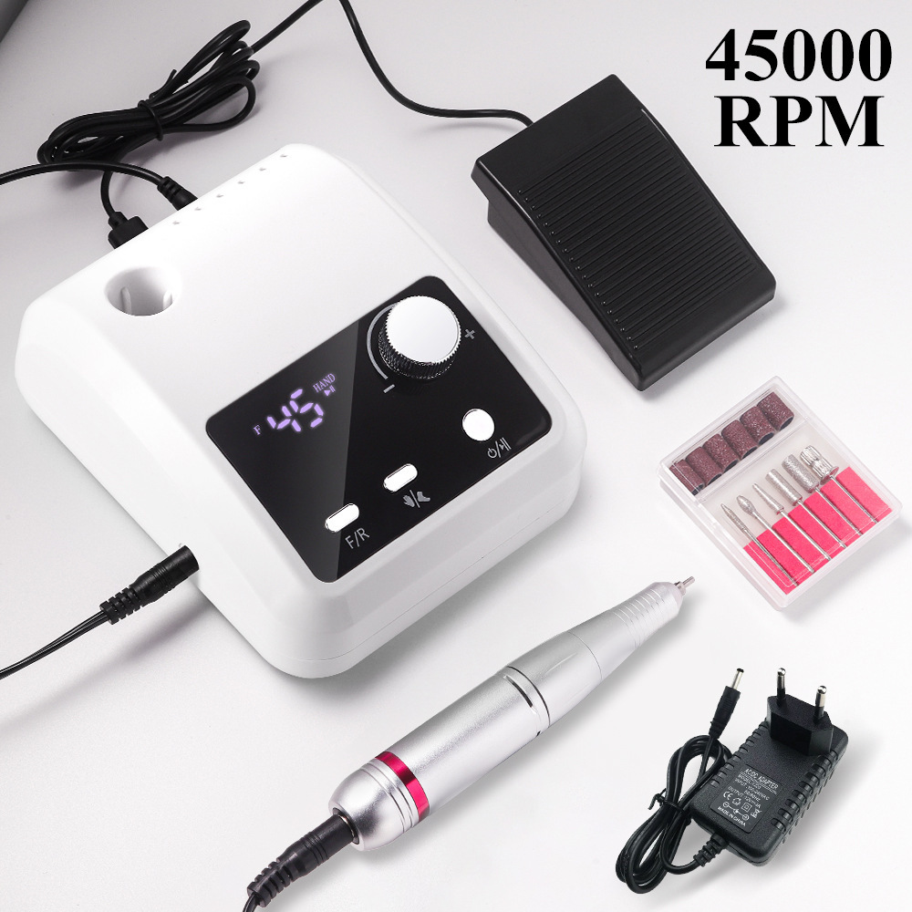 Cross-border new 45000 rpm nail polisher 204 electric nail grinder light manicure remover polishing machine