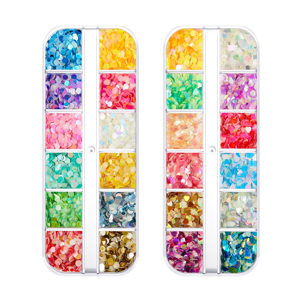 Cross-border luminous powder nail art sequins glitter butterfly five-pointed star heart luminous nail polish nail stickers jewelry diamond