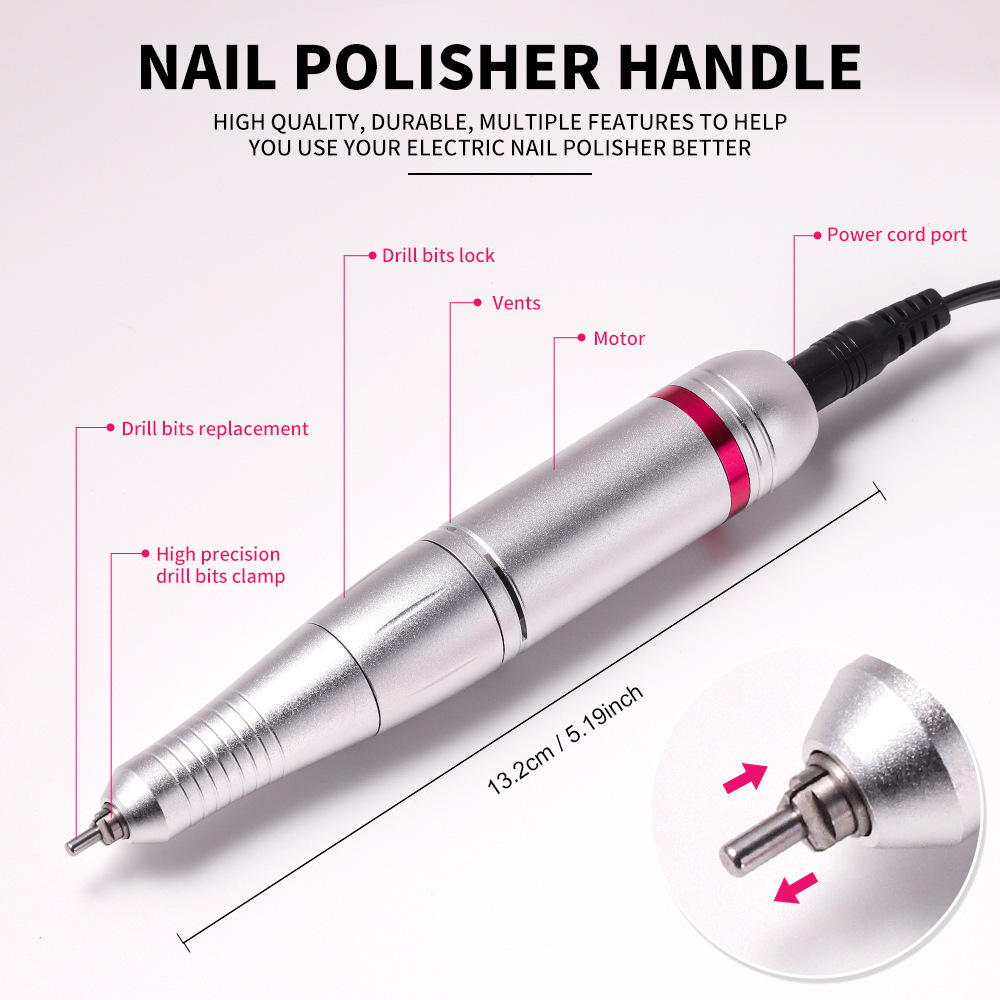 Cross-border new 45000 rpm nail polisher 204 electric nail grinder light manicure remover polishing machine