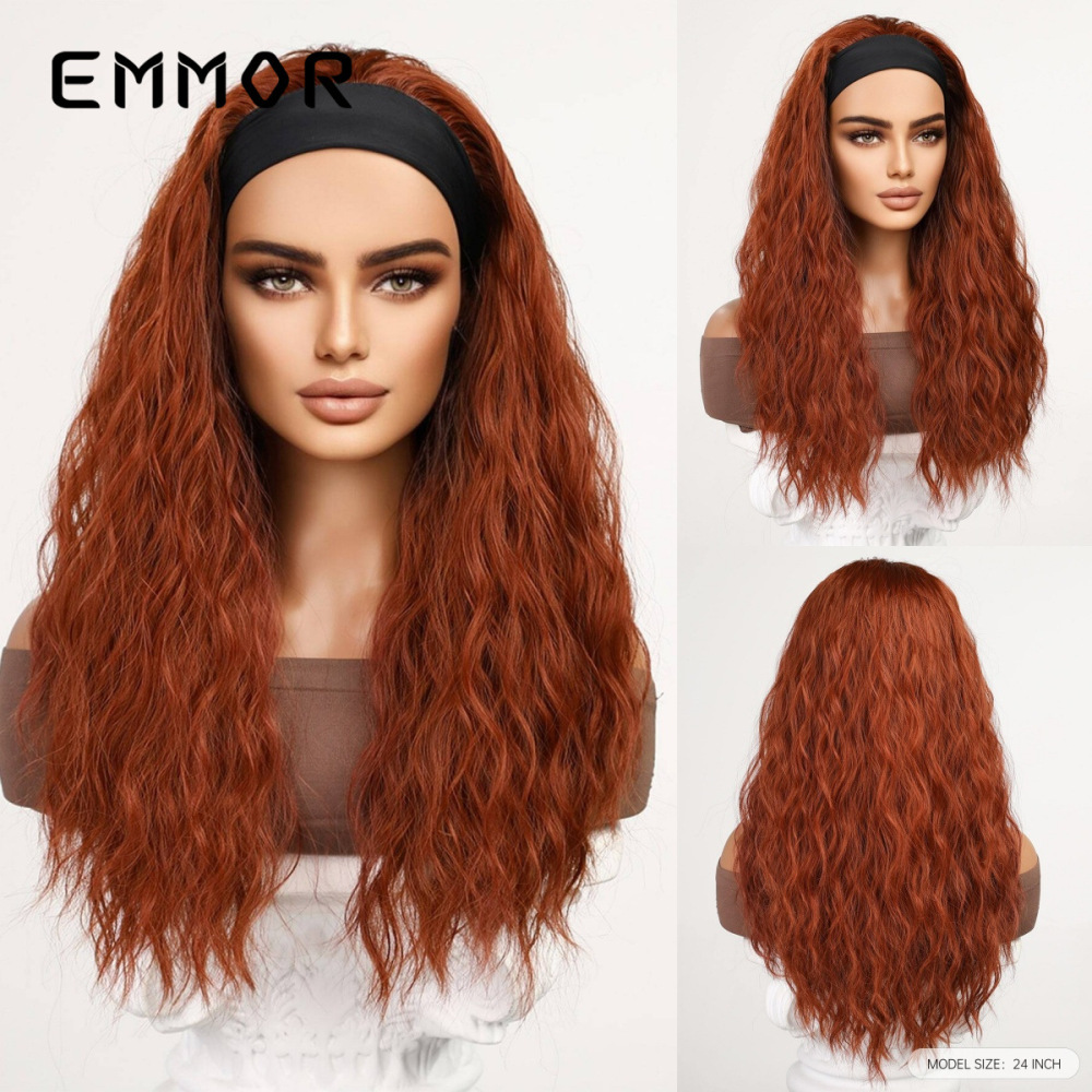 Cross-border European and American style wigs for women with gray hairband Latin American long curly hair fashionable fluffy white full head wigs
