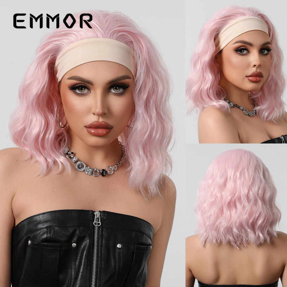 Cross-border European and American style wigs for women with gray hairband Latin American long curly hair fashionable fluffy white full head wigs