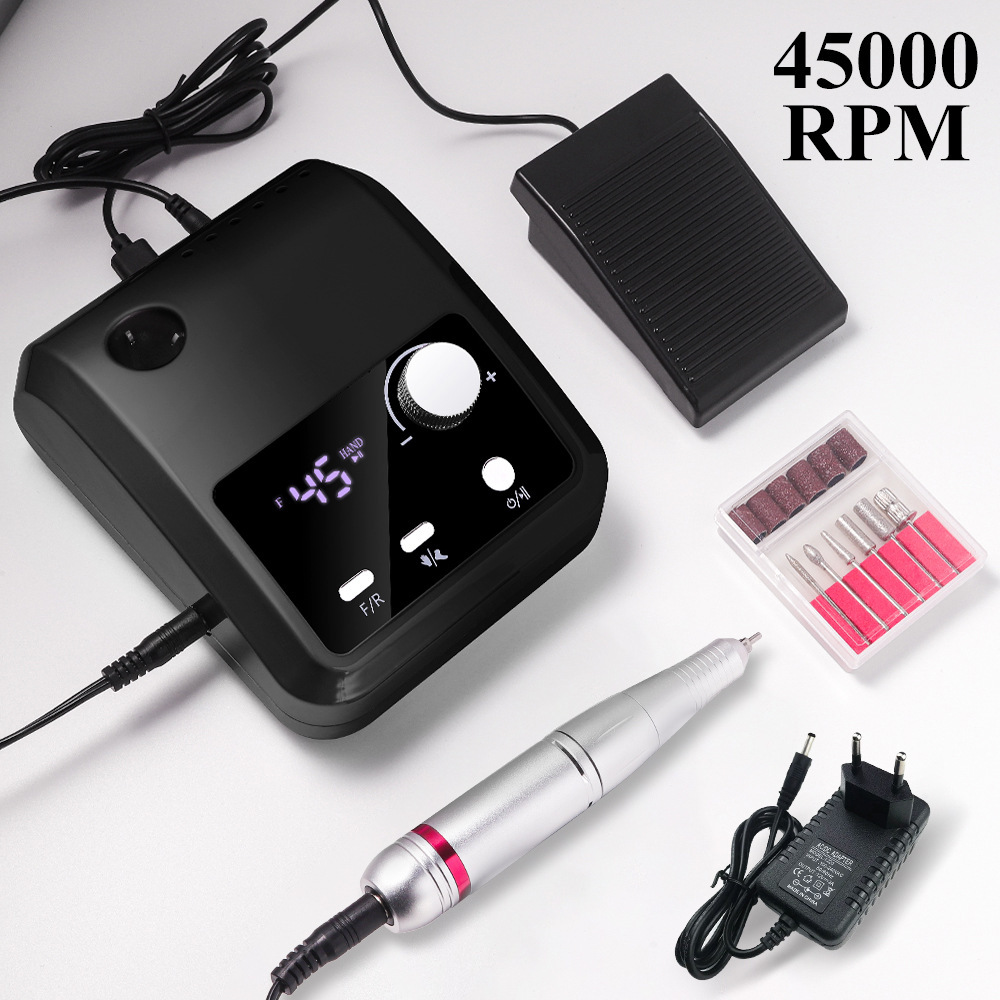 Cross-border new 45000 rpm nail polisher 204 electric nail grinder light manicure remover polishing machine