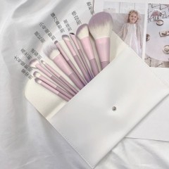 10 milky purple nude brushes + white envelope bag