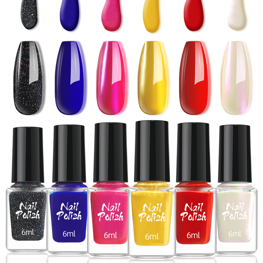 Cross-border no-bake nail polish wholesale water-based quick-drying odorless non-peelable metallic fine glitter popular color nail art decoration