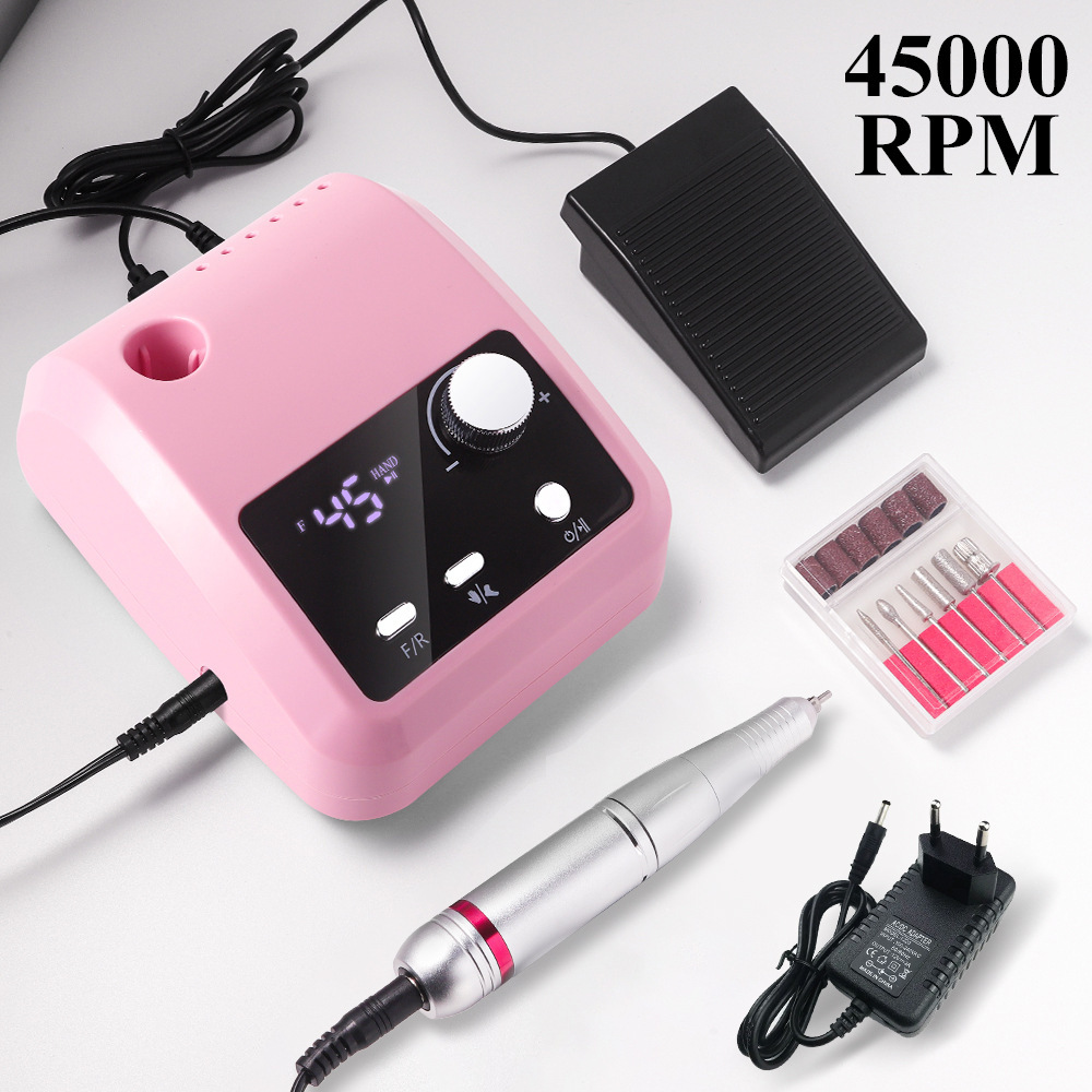 Cross-border new 45000 rpm nail polisher 204 electric nail grinder light manicure remover polishing machine