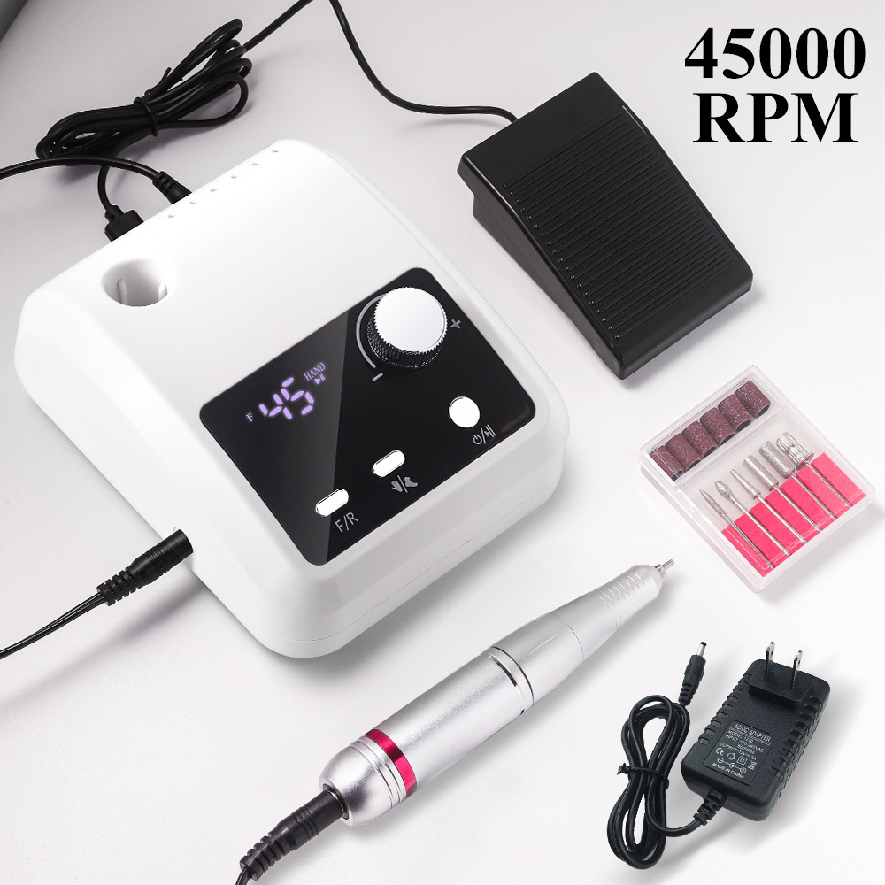 Cross-border new 45000 rpm nail polisher 204 electric nail grinder light manicure remover polishing machine
