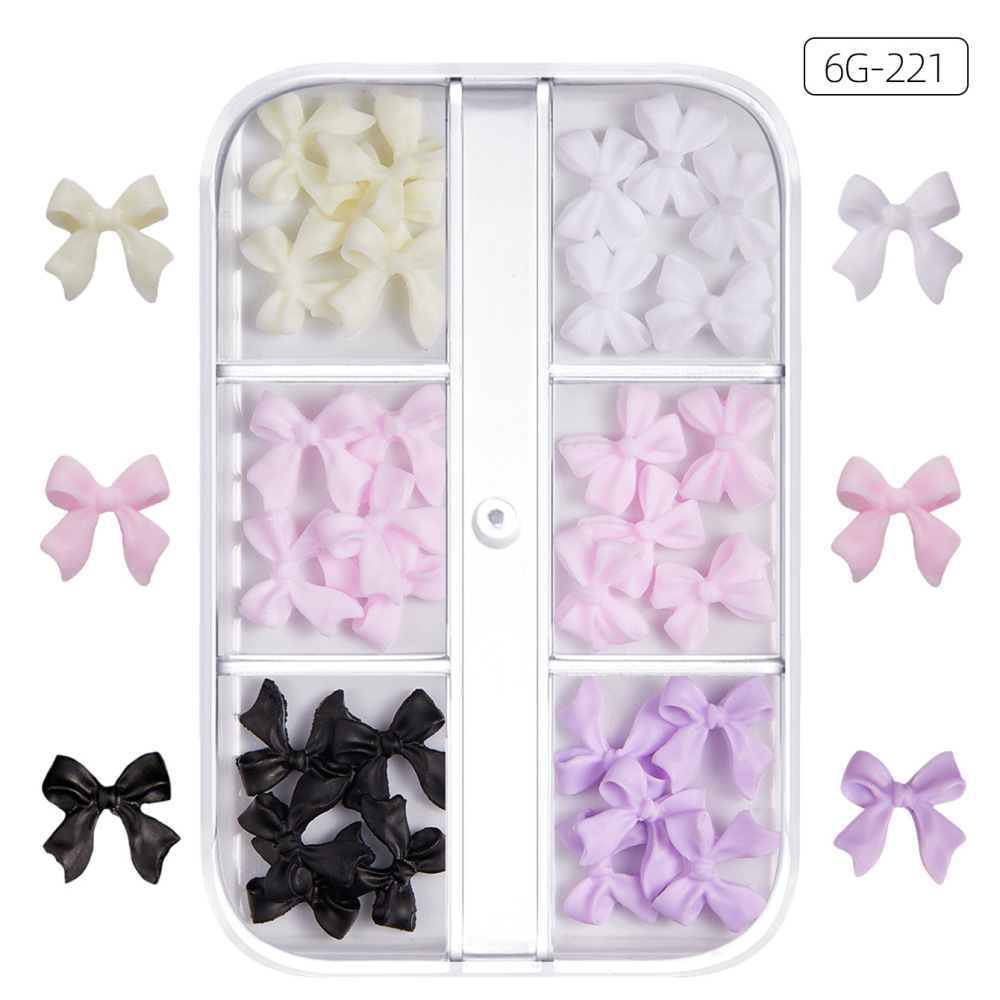 Cross-border hot selling nail resin jewelry set glass diamond flower moonlight pearl bow DIY wearable nail