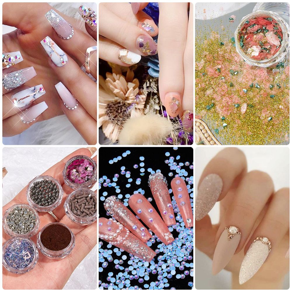 Cross-border hot selling nail art ultra-thin pet material glitter sequins polymer clay silver small steel balls DIY wearable nail accessories batch