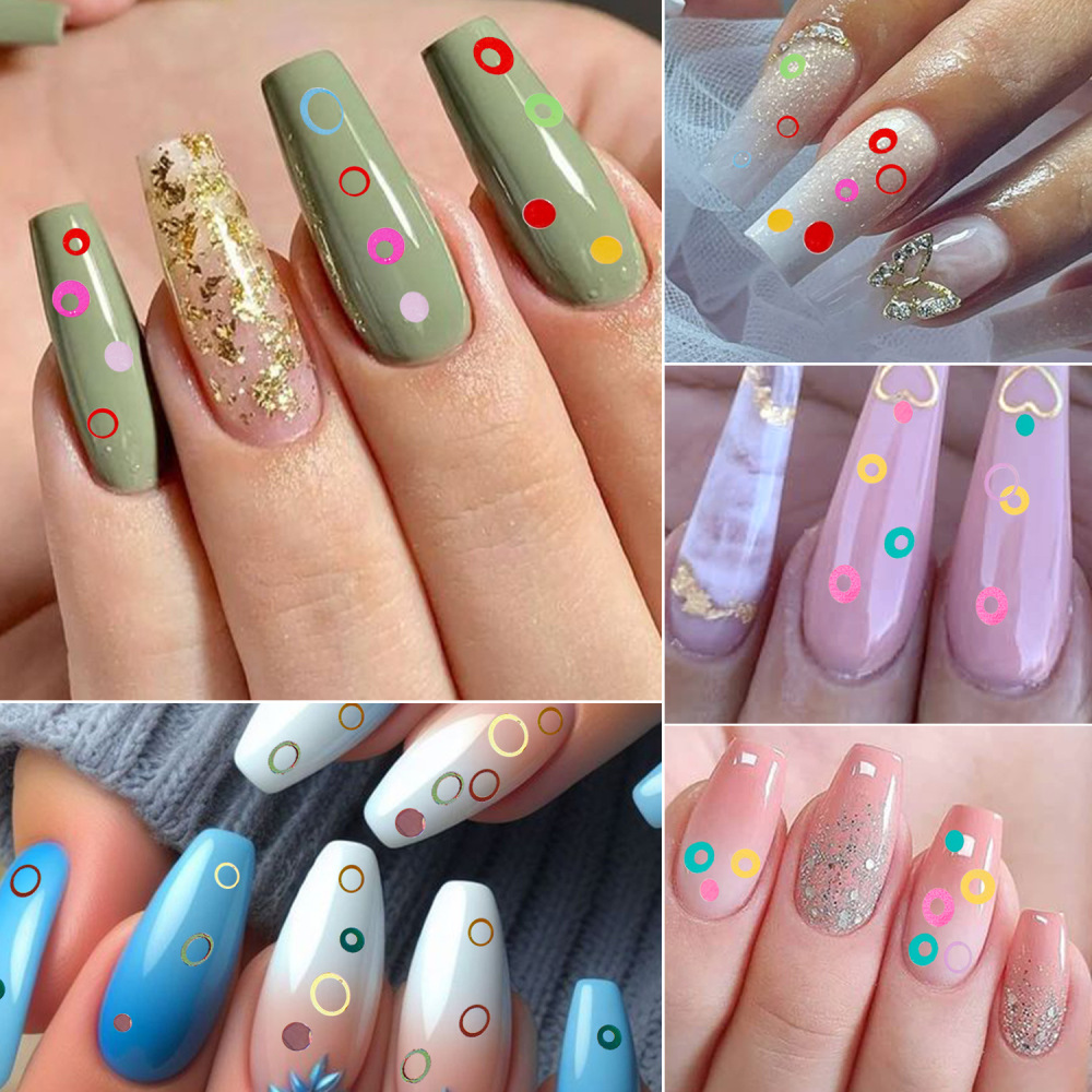 Foreign trade hot-selling ultra-thin PET sequins hollow ring 12 grid DIY handicraft slime dripping glue flow hemp