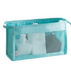 Bright blue triangle toiletry bag