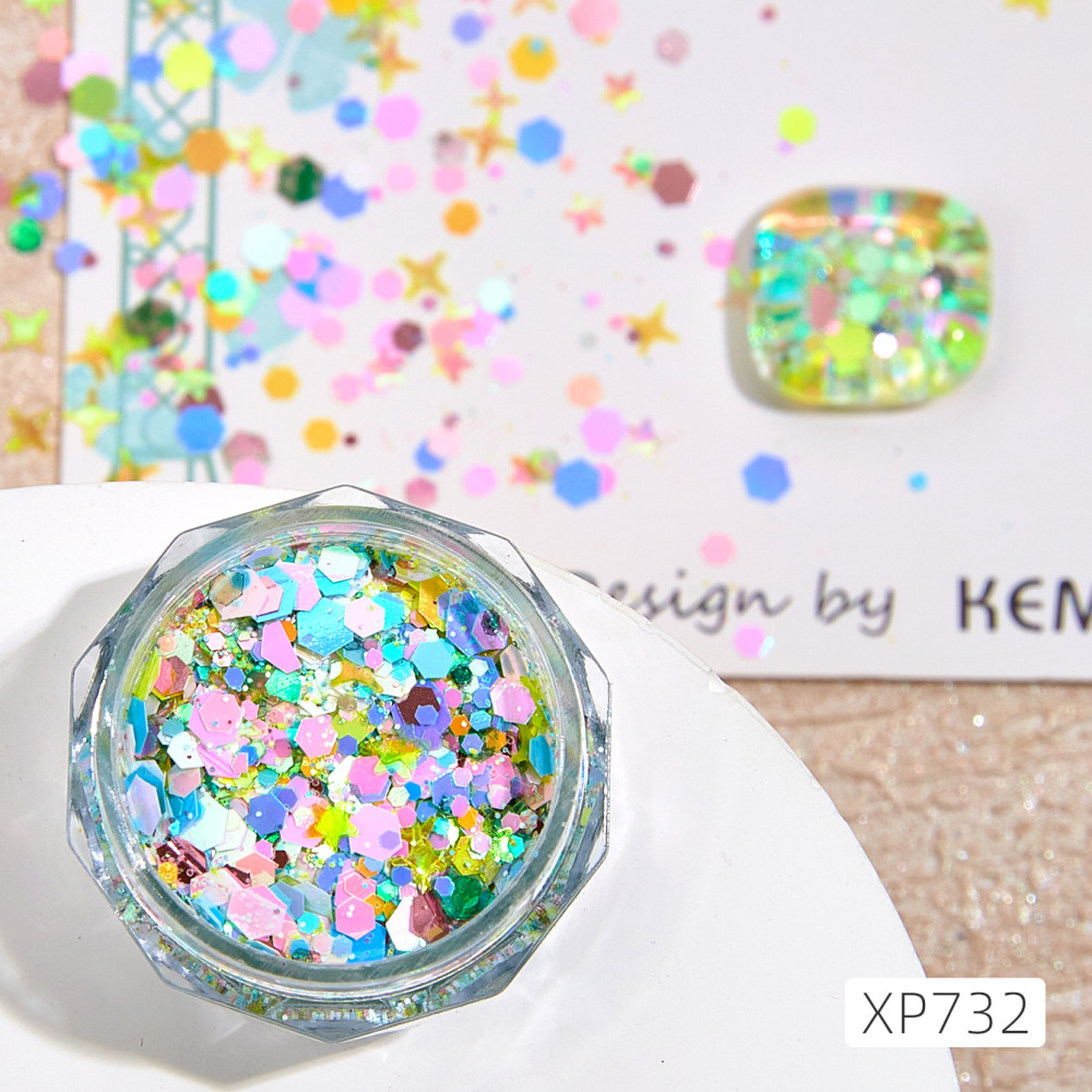 Japanese and Korean INS sweet forest style nail art glitter large sequins super flash fantasy fairy glitter white nail decoration