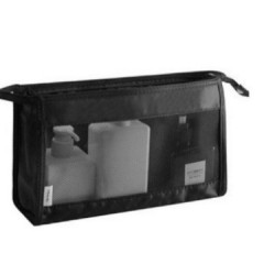 Black triangle toiletry bag