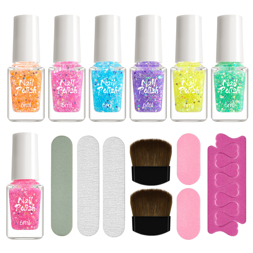 No-bake 12-color nail polish set, non-tearable nail art tools, full set of no-bake quick-drying nail polish glue wholesale