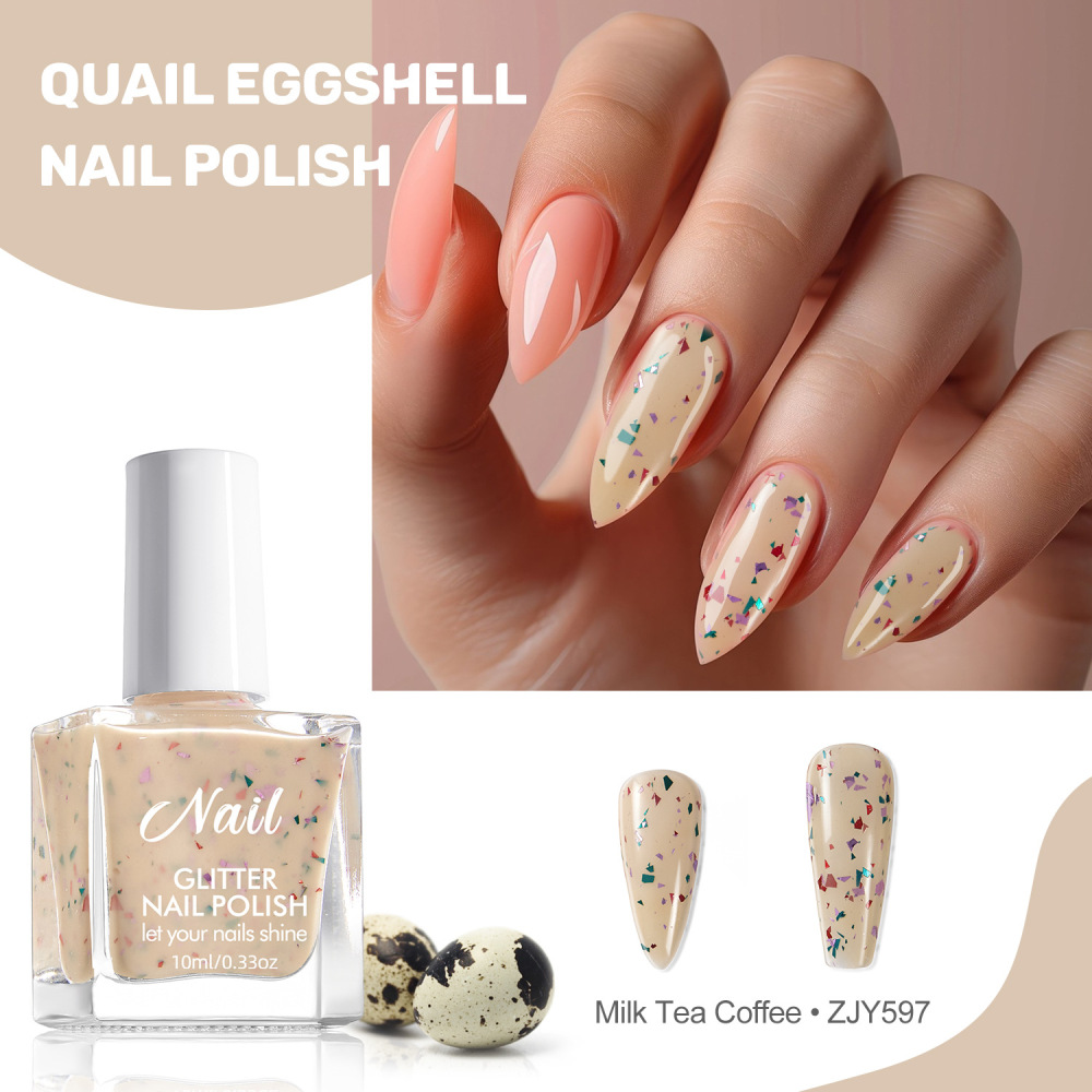 Amazon nude quail egg shell no-bake nail polish spot pattern nail polish Japanese nail polish quick-drying kg wholesale